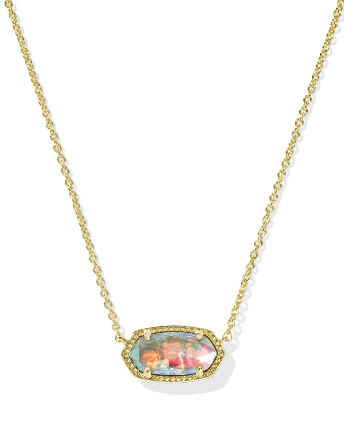 Elisa Gold Pendant Necklace in Dichroic Glass