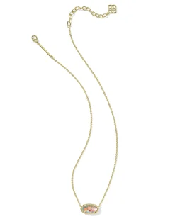 Elisa Gold Pendant Necklace in Dichroic Glass