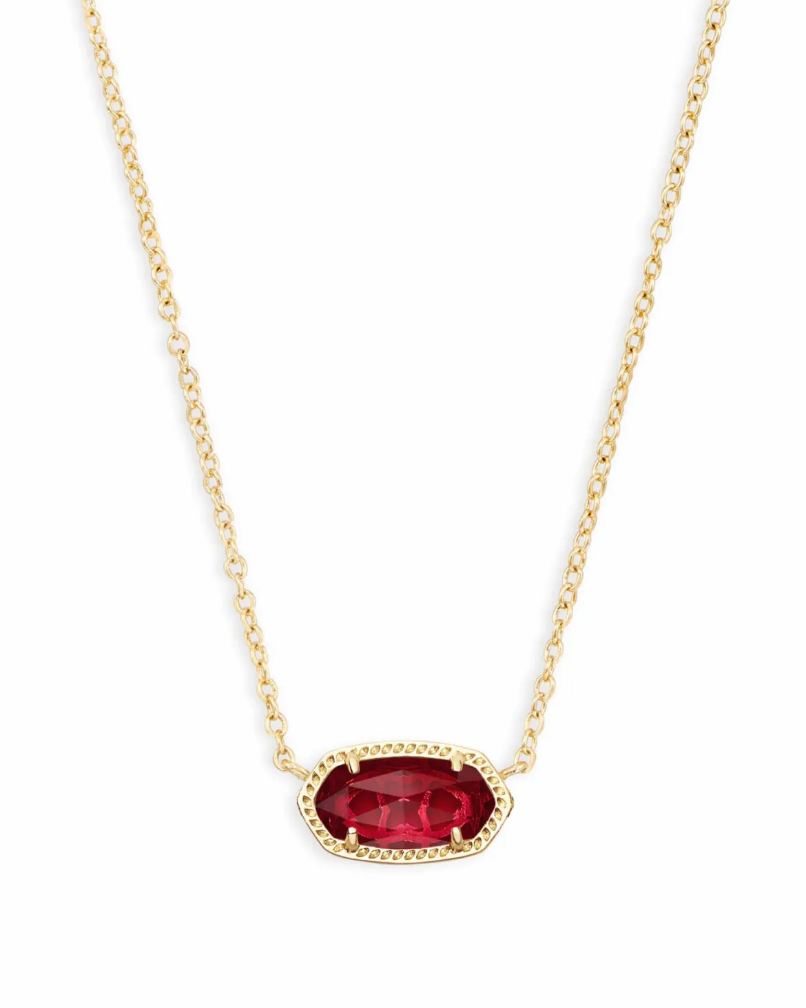 Elisa Gold Pendant Necklace in Berry Glass