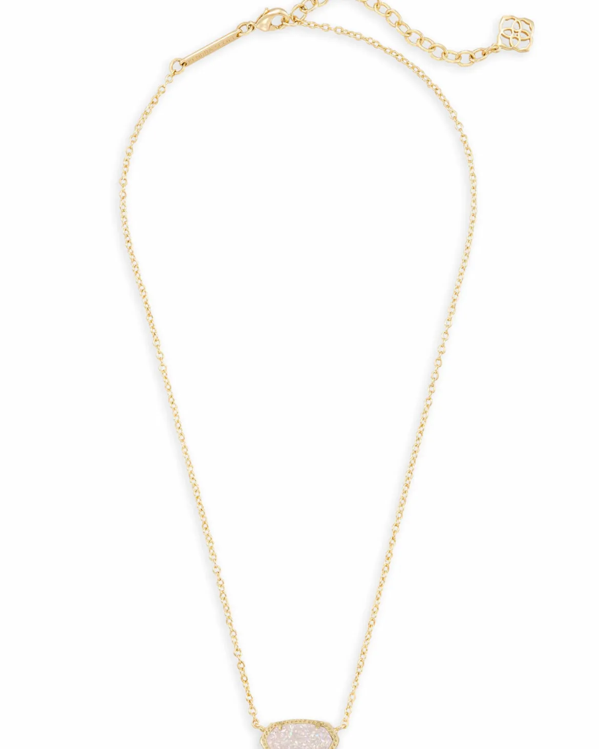 Elisa Gold Pendant Necklace in Iridescent Drusy