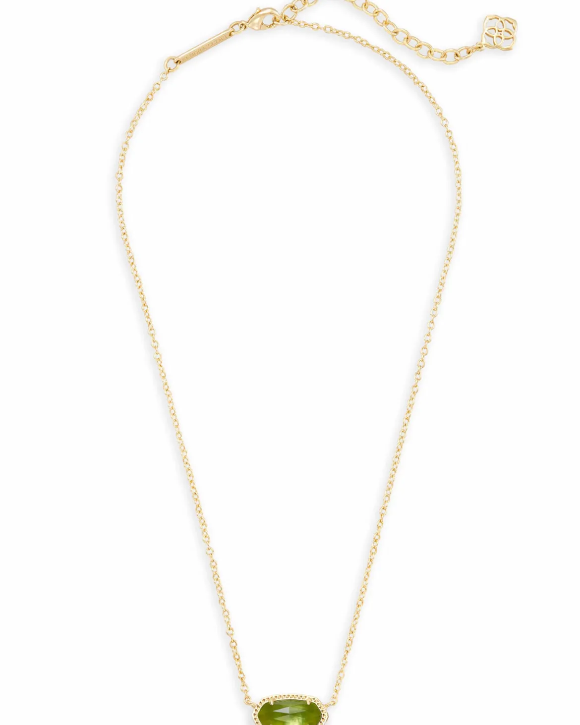 Elisa Gold Pendant Necklace in Peridot Illusion