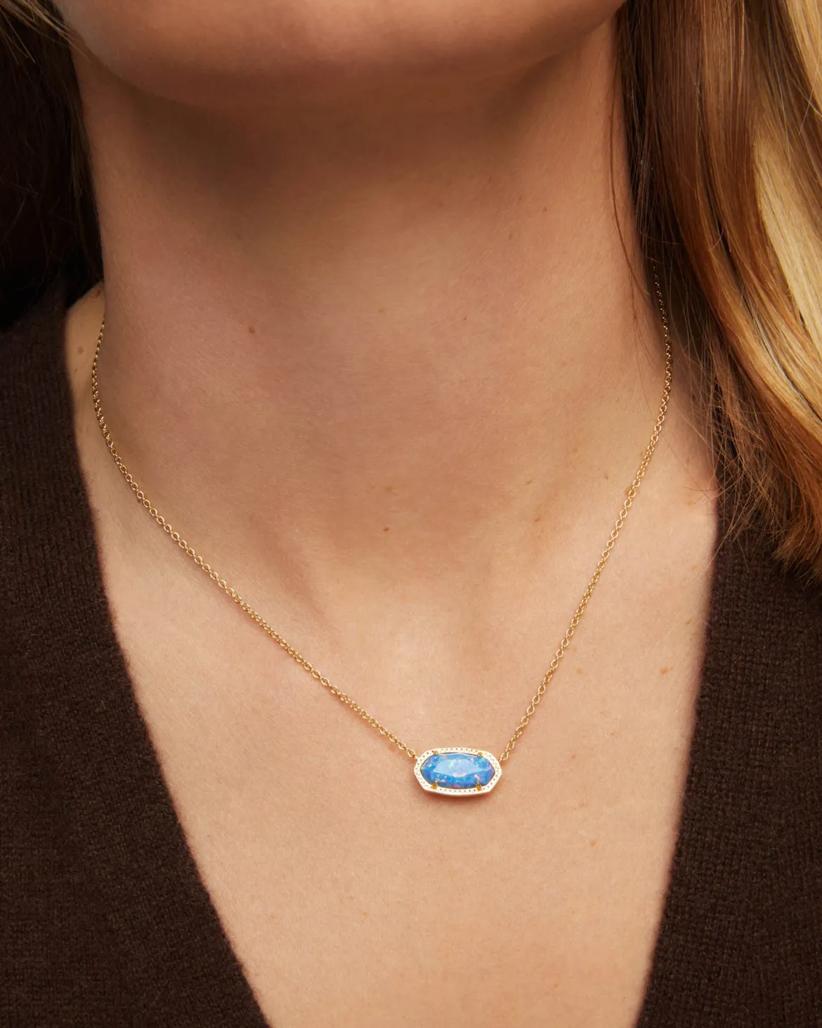 Elisa Gold Short Pendant Necklace