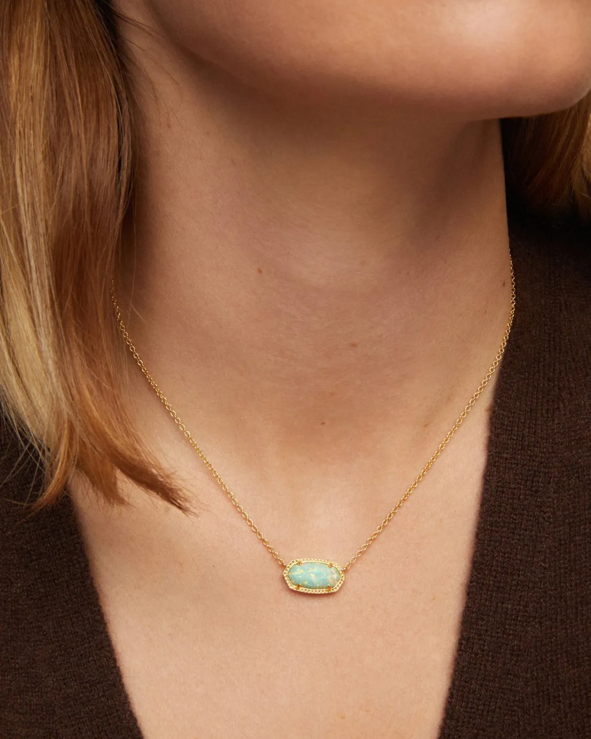 Elisa Gold Short Pendant Necklace