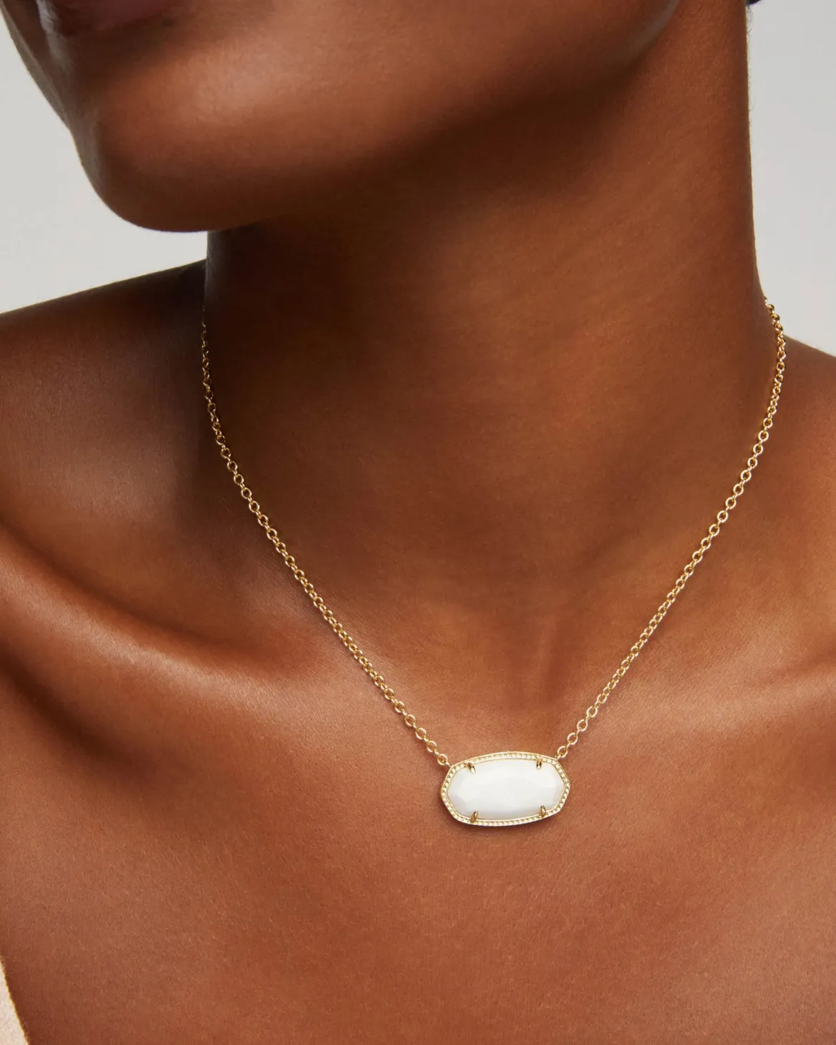 Elisa Gold Statement Short Pendant Necklace