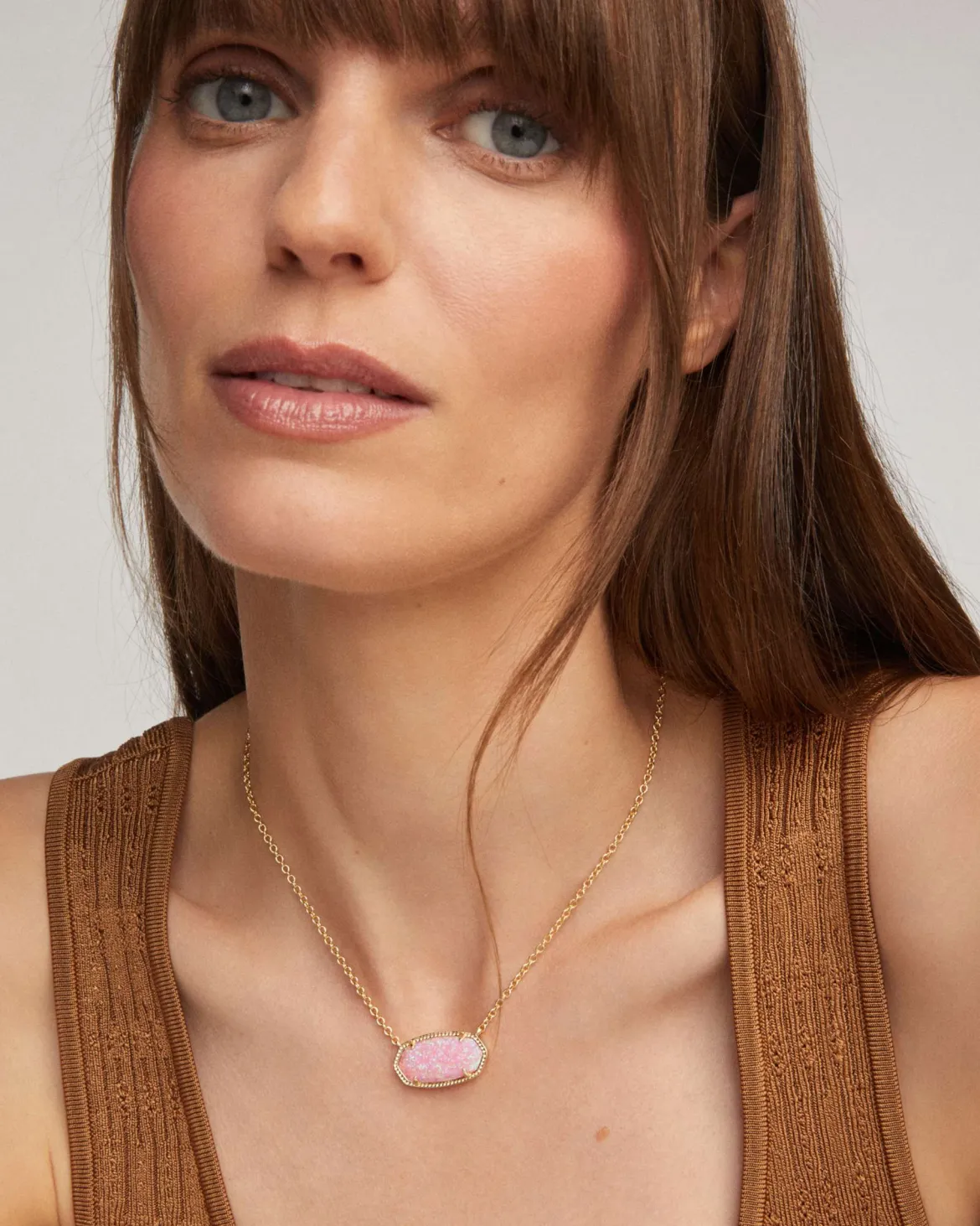 Elisa Gold Statement Short Pendant Necklace