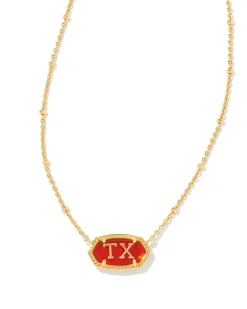 Elisa Gold Texas Necklace in Red Illusion