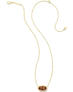 Elisa Gold Texas Necklace in Orange Goldstone