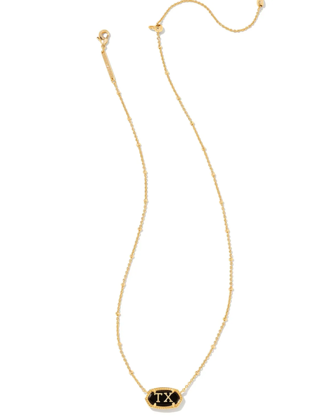 Elisa Gold Texas Necklace in Black Agate