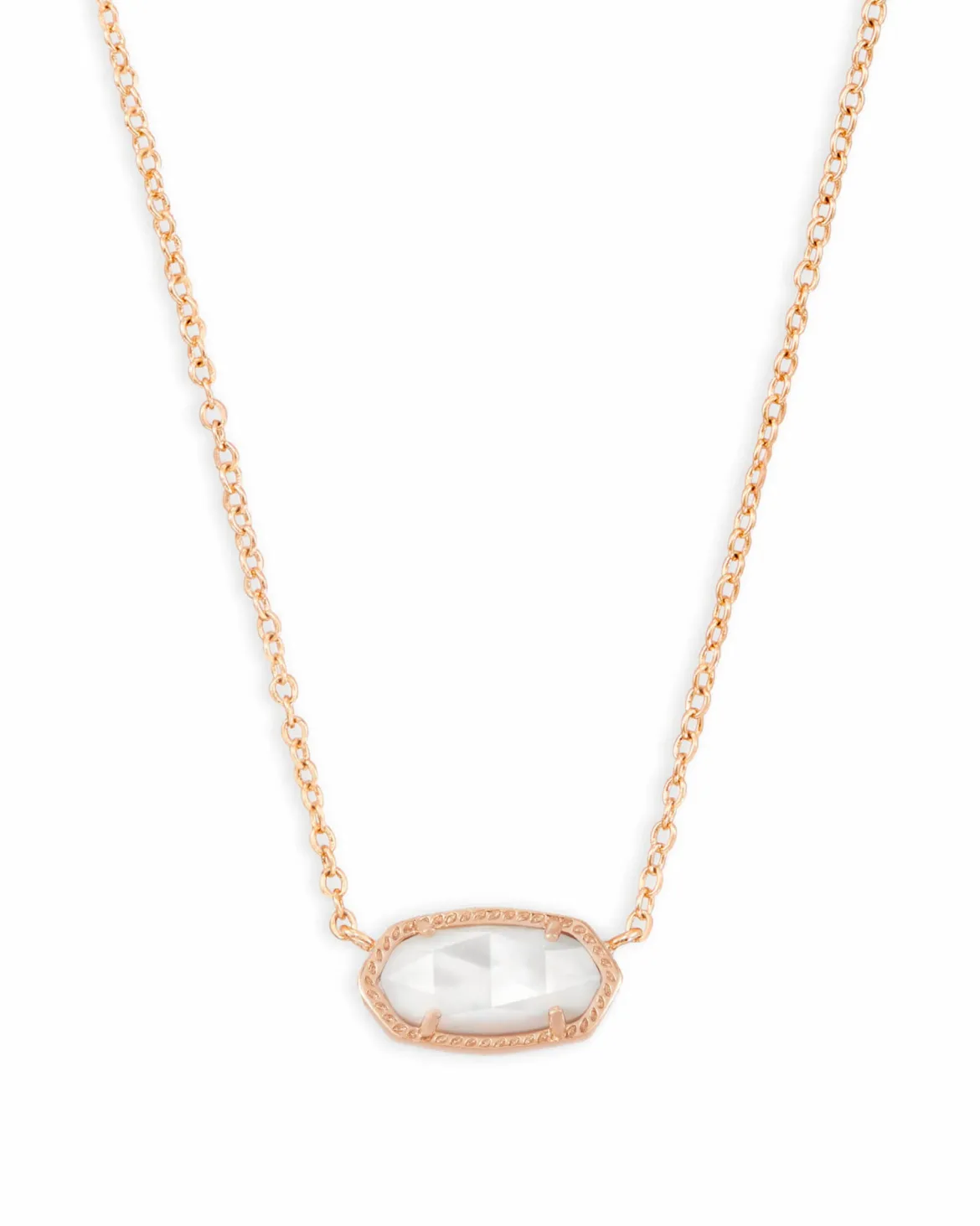 Elisa Rose Gold Pendant Necklace in Ivory Pearl