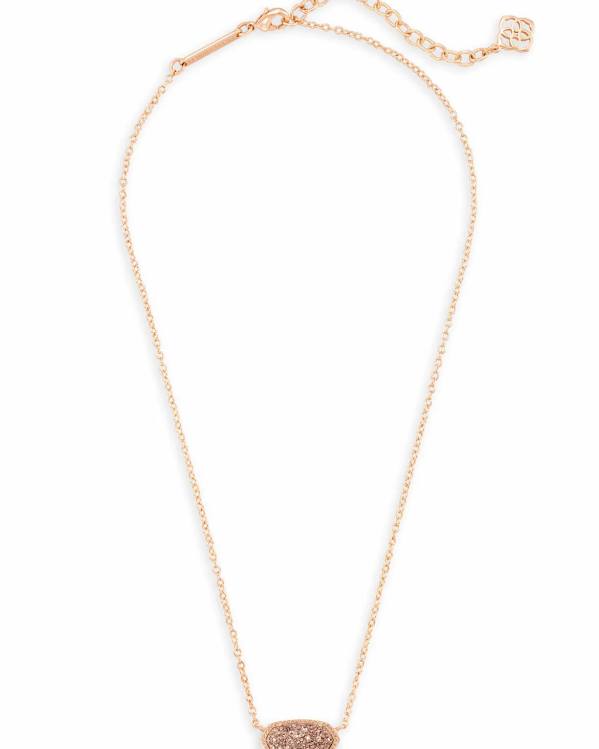Elisa Rose Gold Pendant Necklace in Rose Gold Drusy