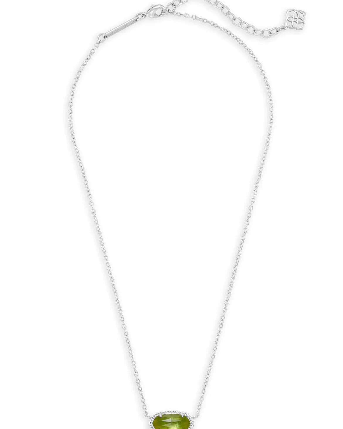 Elisa Silver Pendant Necklace in Peridot Illusion