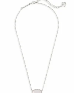 Elisa Silver Pendant Necklace in Iridescent Drusy
