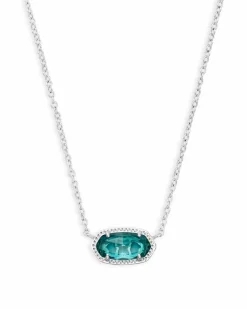 Elisa Silver Pendant Necklace in London Blue Glass