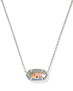 Elisa Silver Pendant Necklace in Dichroic Glass
