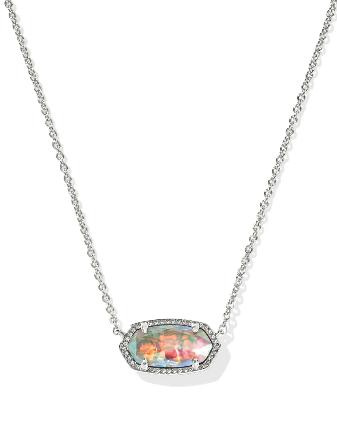 Elisa Silver Pendant Necklace in Dichroic Glass