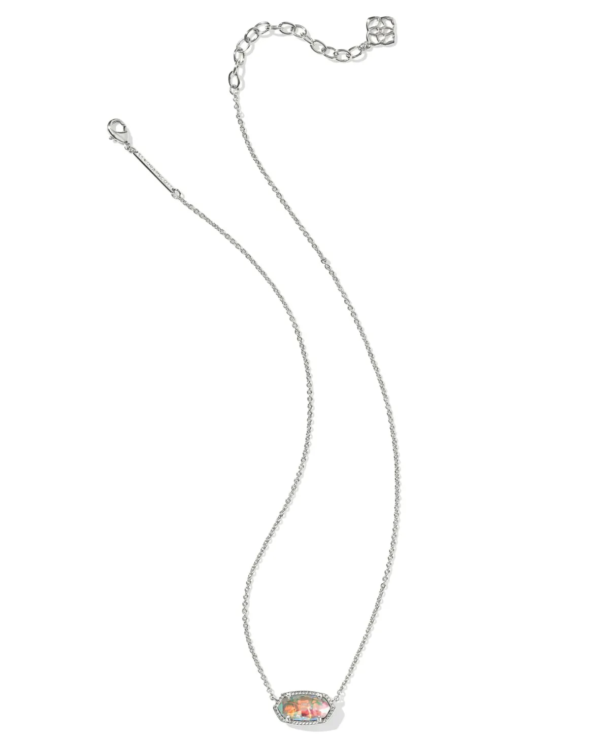 Elisa Silver Pendant Necklace in Dichroic Glass
