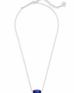 Elisa Silver Pendant Necklace in Cobalt Cats Eye