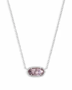 Elisa Silver Pendant Necklace in Amethyst