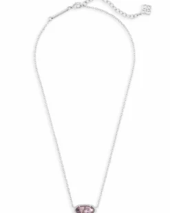 Elisa Silver Pendant Necklace in Amethyst