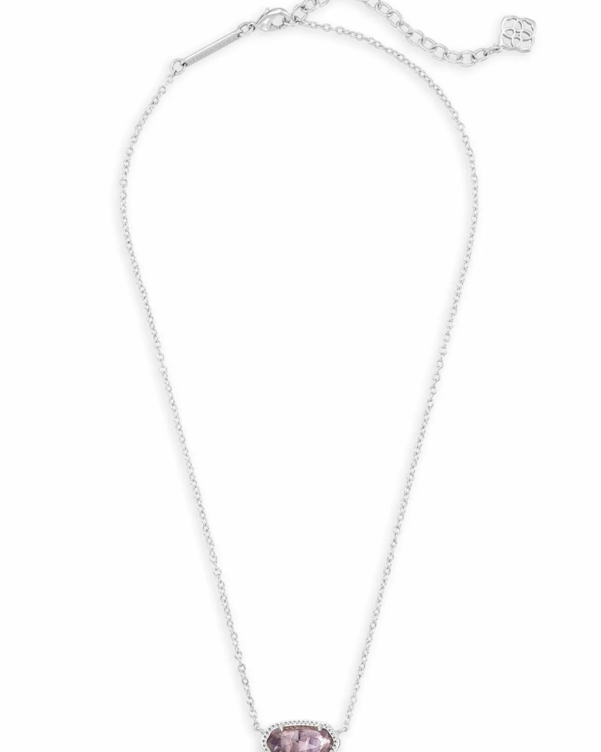Elisa Silver Pendant Necklace in Amethyst