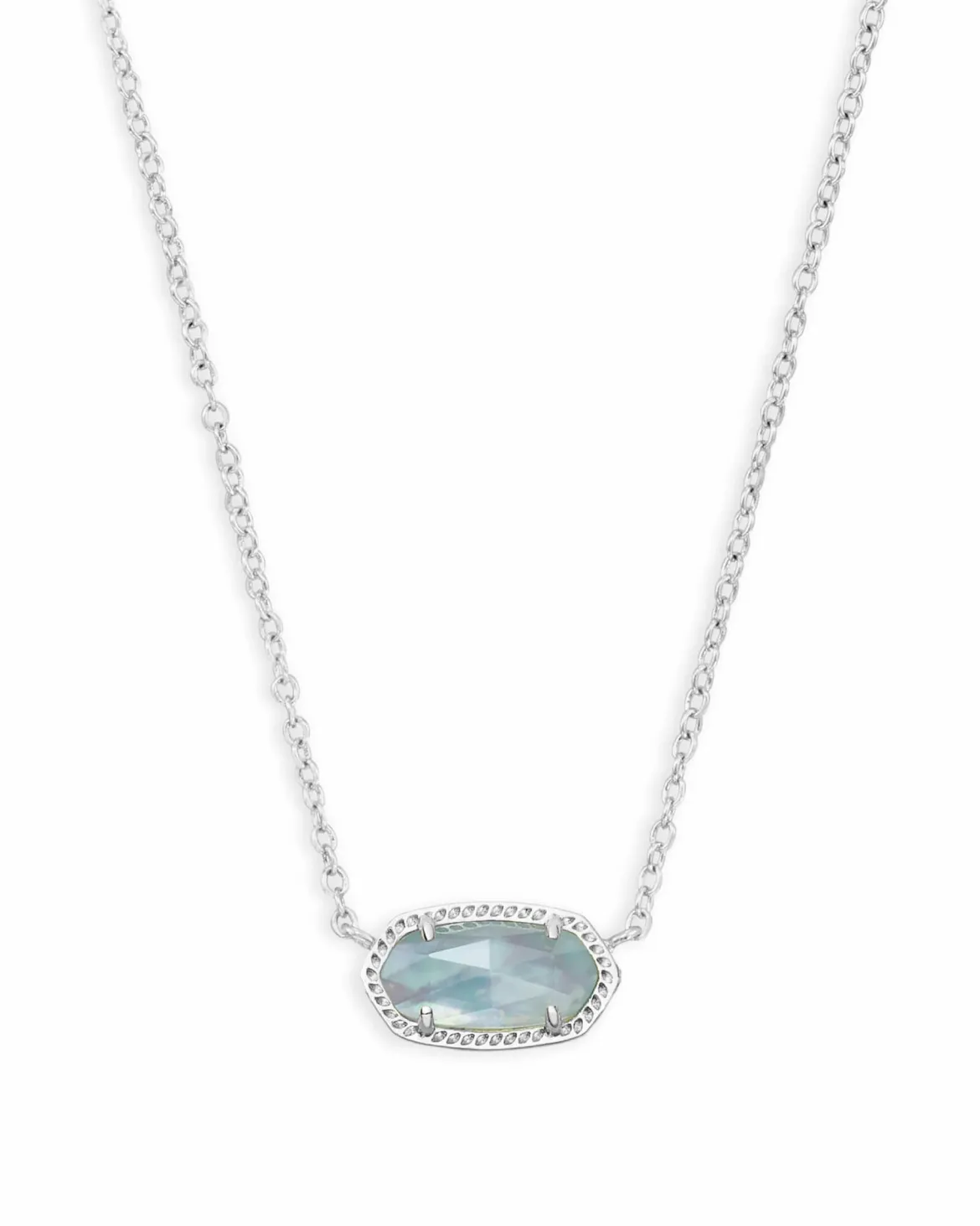 Elisa Silver Pendant Necklace in Light Blue Illusion