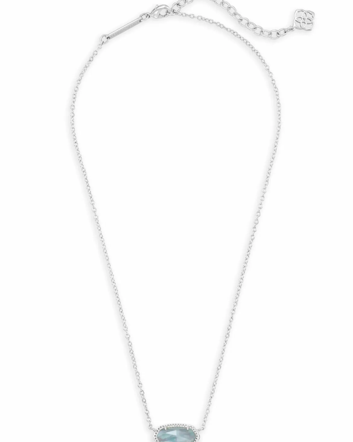 Elisa Silver Pendant Necklace in Light Blue Illusion