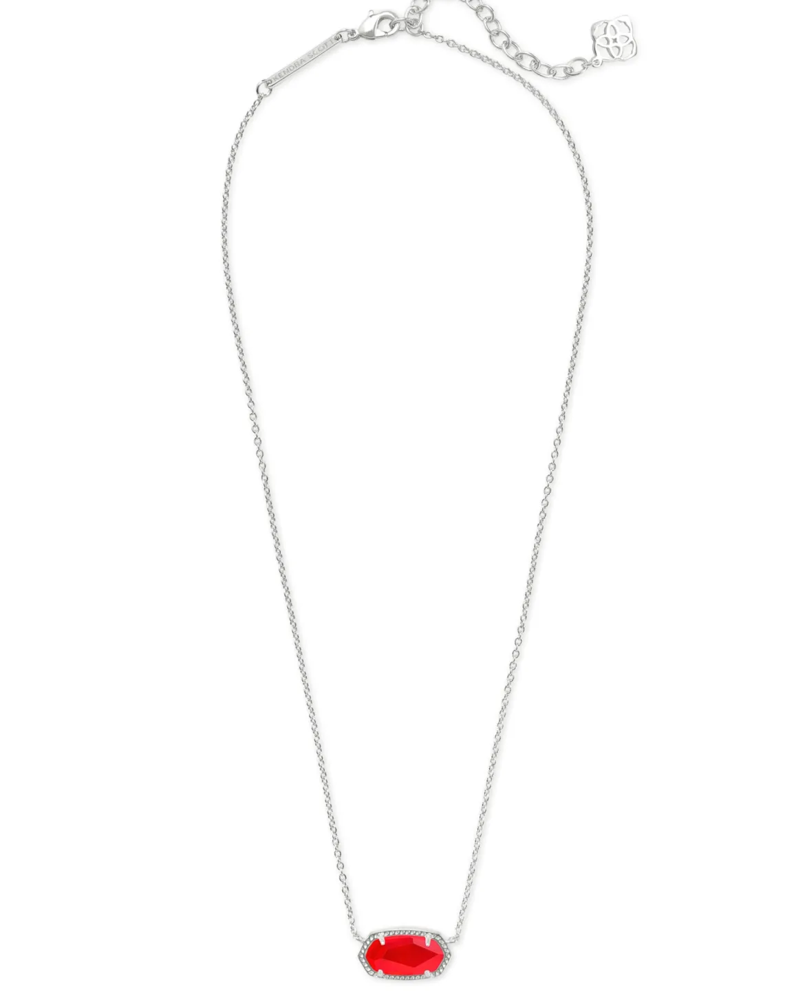 Elisa Silver Pendant Necklace in Red Illusion