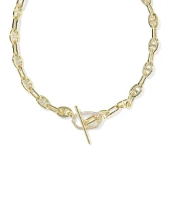Elisa Toggle Gold Link and Chain Necklace