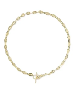 Elisa Toggle Gold Link and Chain Necklace