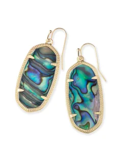Elle Gold Drop Earrings in Abalone Shell
