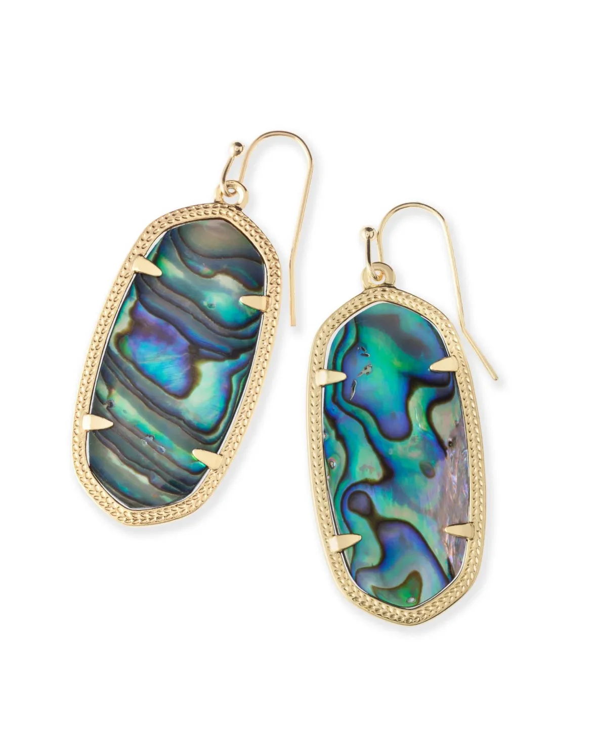 Elle Gold Drop Earrings in Abalone Shell