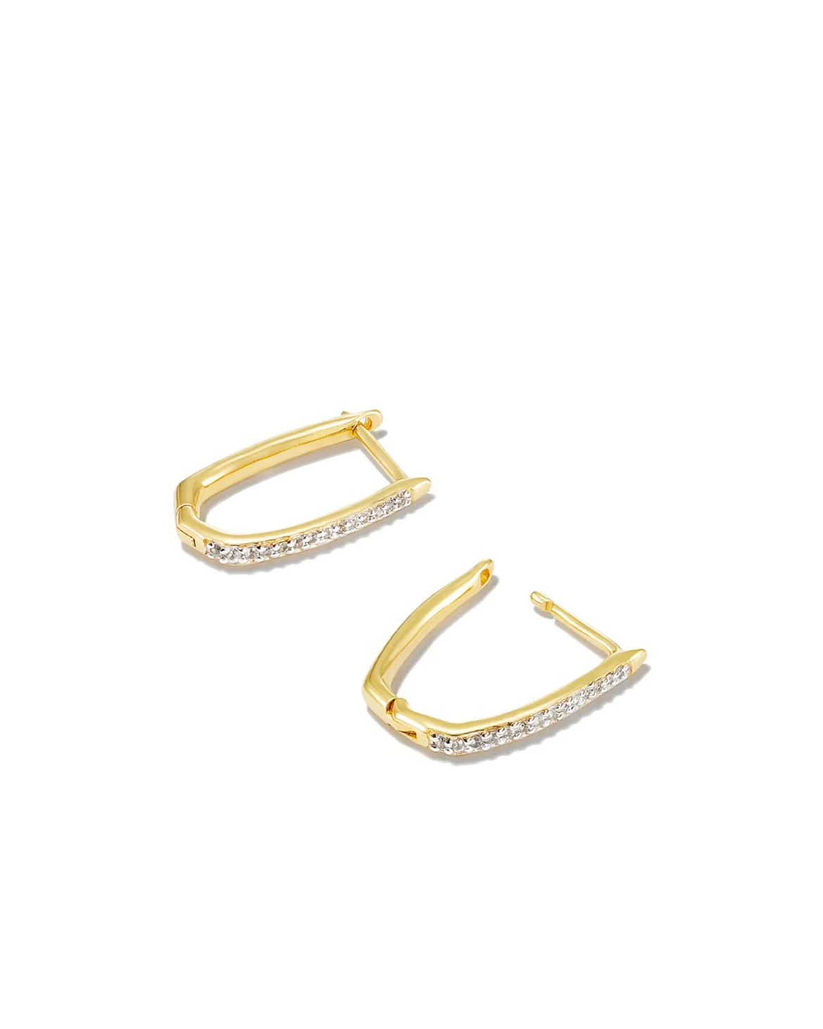 Ellen Luxe 18k Gold Vermeil Huggie Earrings in White Sapphire