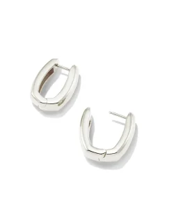 Ellen Wide Huggie Earrings in Sterling Silver