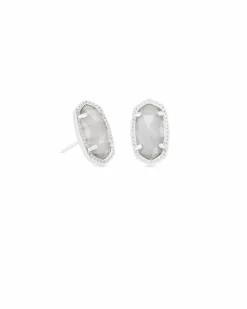 Ellie Silver Stud Earrings in Slate
