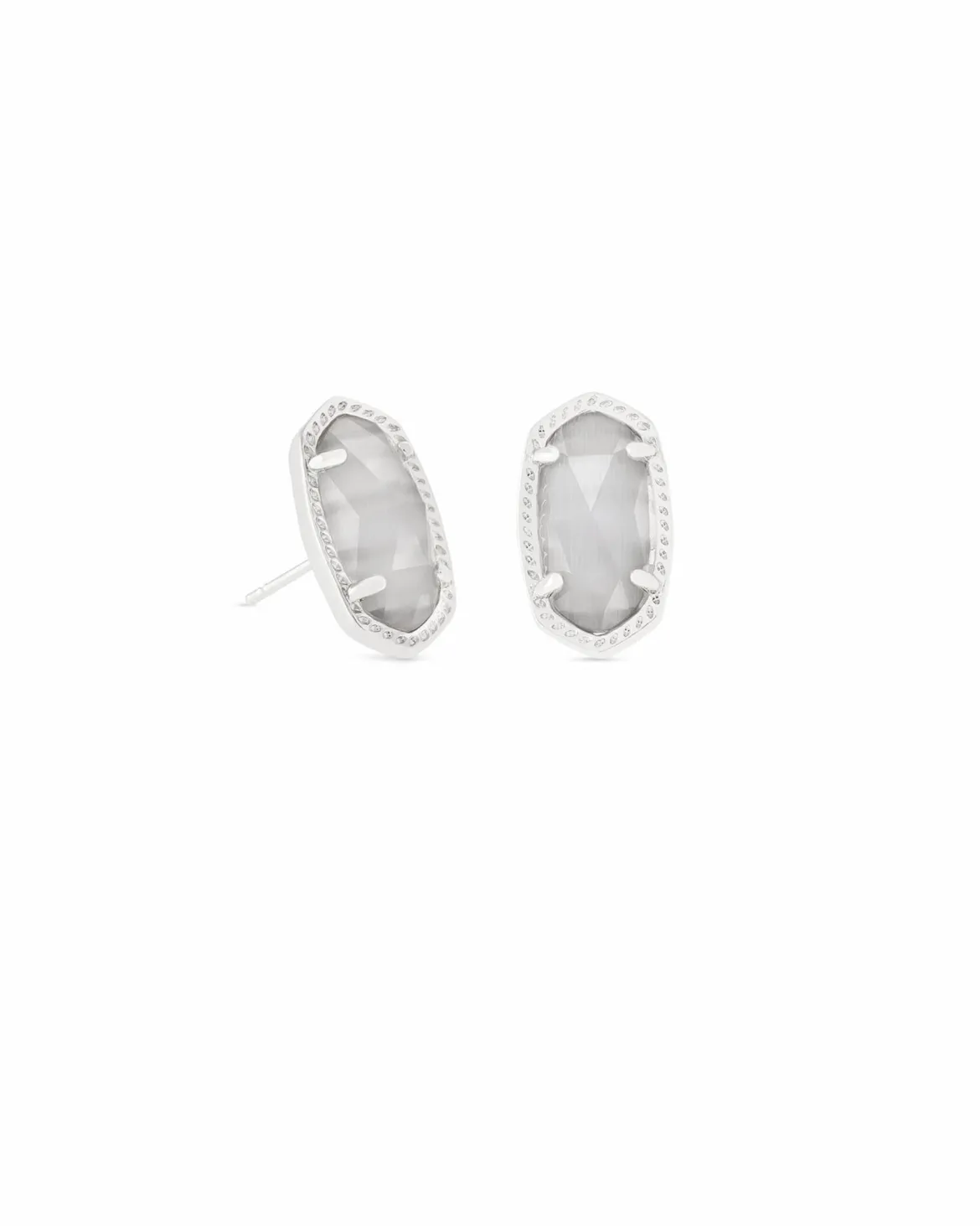 Ellie Silver Stud Earrings in Slate