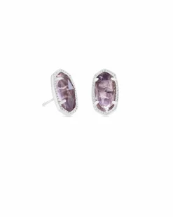 Ellie Silver Stud Earrings in Amethyst