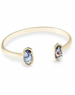 Elton Gold Cuff Bracelet in Abalone Shell