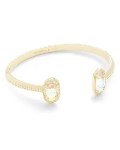 Elton Gold Cuff Bracelet in Dichroic Glass