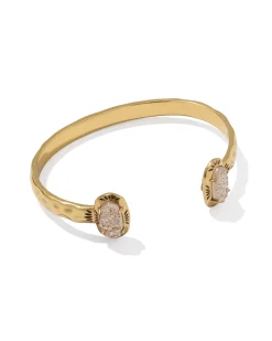 Elton Vintage Gold Etch Frame Cuff Bracelet