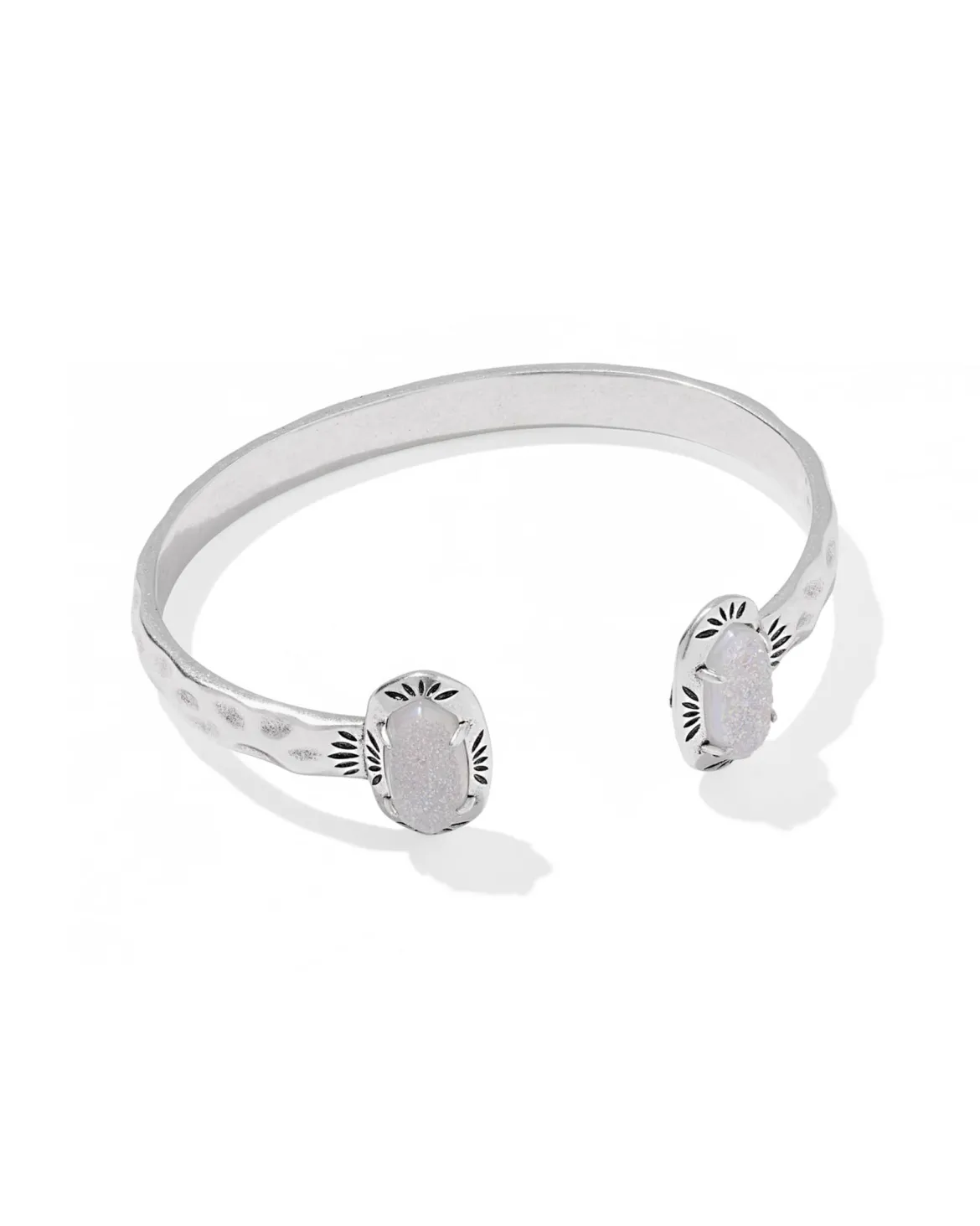 Elton Vintage Silver Etch Frame Cuff Bracelet