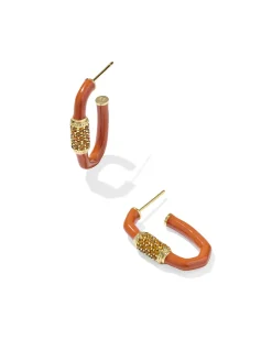 Emery Gold Enamel Hoop Earrings