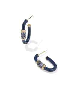 Emery Gold Enamel Hoop Earrings