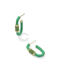 Emery Gold Enamel Hoop Earrings