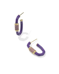 Emery Gold Enamel Hoop Earrings