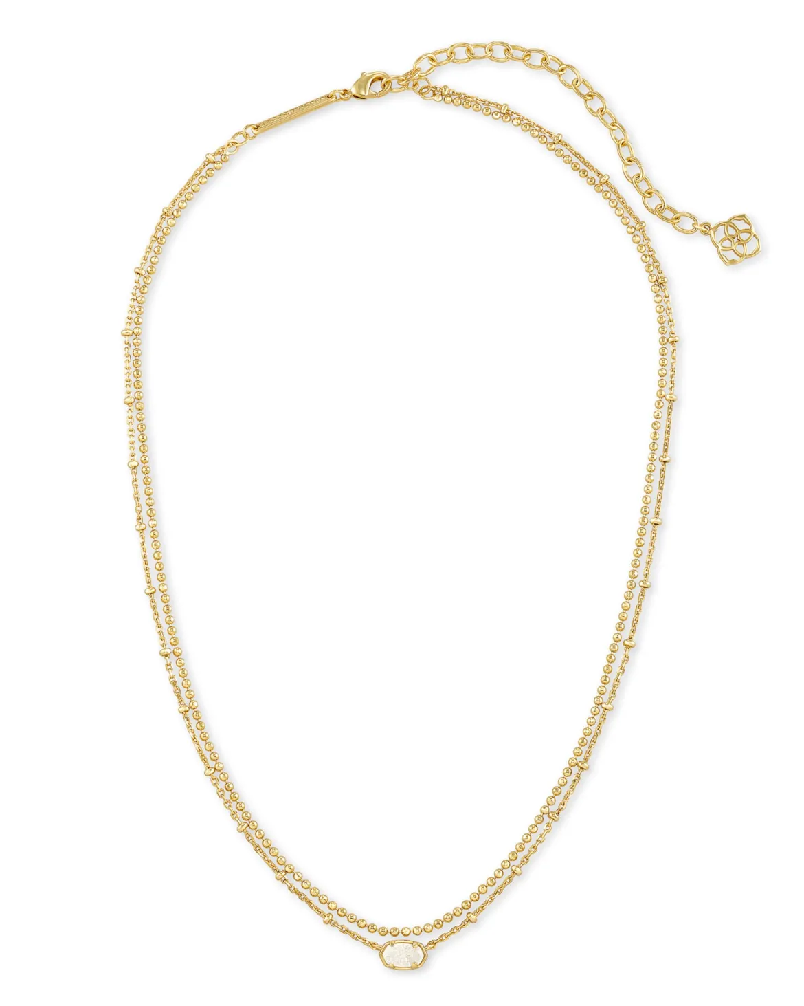 Emilie Gold Multi Strand Necklace in Iridescent Drusy