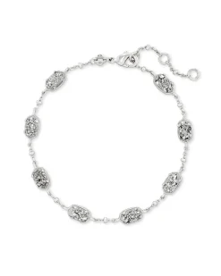 Emilie Silver Chain Bracelet in Platinum Drusy