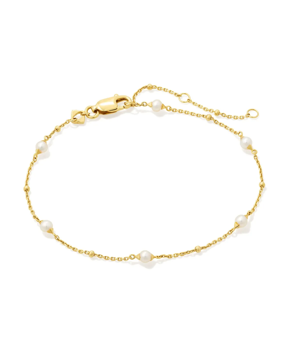 Emmaline 18k Gold Vermeil Delicate Chain Bracelet in Freshwater Cultured Pearl