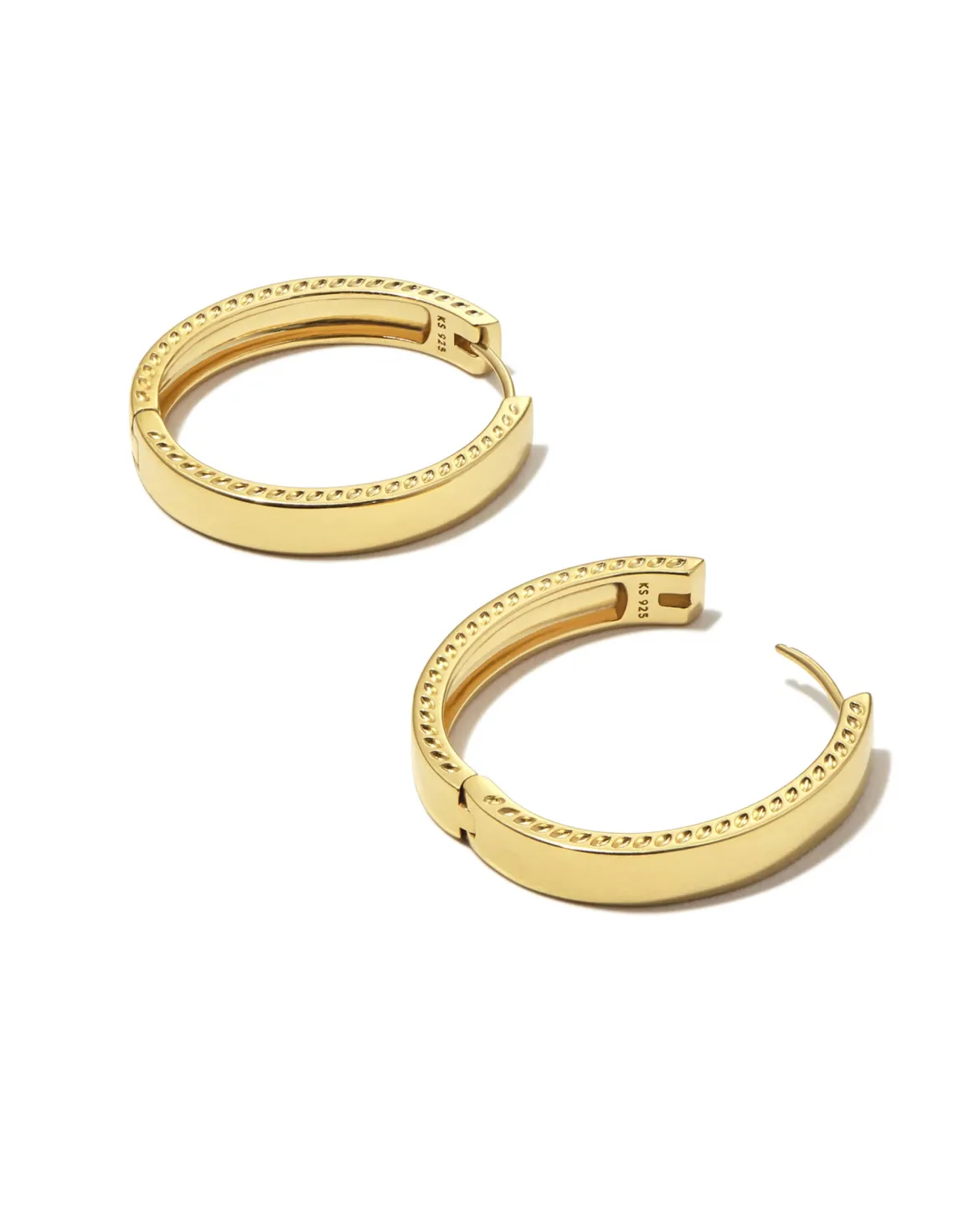 Flat Medium 25mm Hoop Earrings in 18k Gold Vermeil