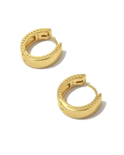 Flat Small 14mm Hoop Earrings in 18k Gold Vermeil
