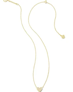 Framed Ari Heart Gold Short Pendant Necklace in Iridescent Drusy